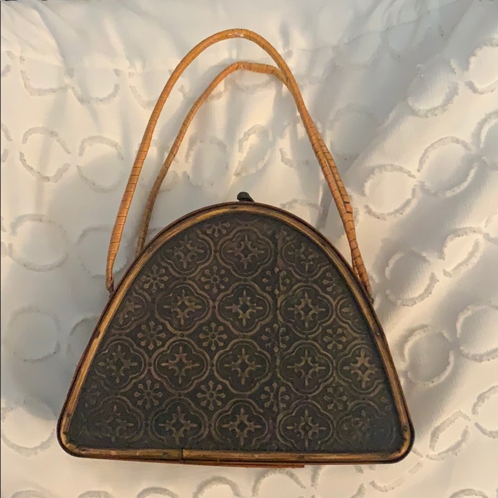 Vintage Wooden Mini Bag